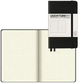 Leuchtturm Leuchtturm1917 333915 Notizbuch A6, gepunktet, 93 Blatt, schwarz,