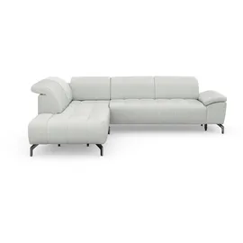 sit&more Ecksofa Cool L-Form, wahlweise mit Kopfteilverstellung und Vorziehsitz motorisch grau