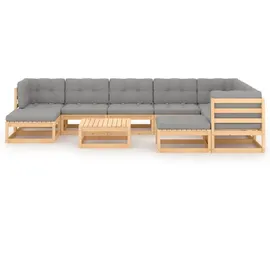 vidaXL Garten-Lounge-Set 10-tlg. natur/grau 3076809