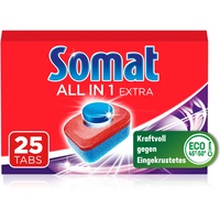 Somat All in 1 Extra Spülmaschinen Tabs (25 Tabs), Geschirrspül Tabs für strahlende Sauberkeit auch bei niedrigen Temperaturen, bekämpfen selbst verkrustete Rückstände