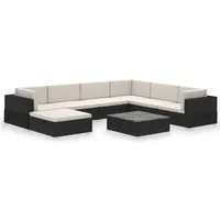 vidaXL Garten-Lounge-Set 8-tlg. schwarz