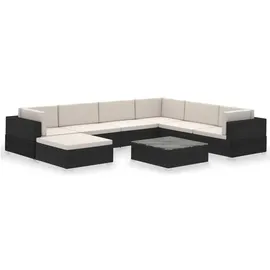 vidaXL Garten-Lounge-Set 8-tlg. schwarz