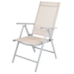 Lex Alu Klappsessel 7- Positionen Gartenstuhl Gartenmöbel Liegesessel verstellbar Beige : Beige