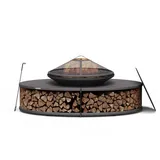 Blumfeldt Firebowl Ebeko 3-in-1 Grillfunktion als Tisch, nutzbar Grillrost Funkenschutz, Schwarz