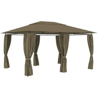 VidaXL Gartenzelt mit Vorhängen 4x3 m Taupe 180 g/m2