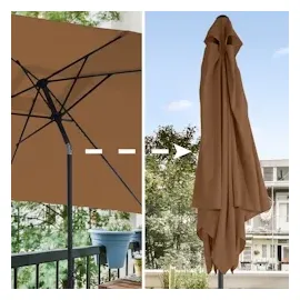 Svita Sonnenschirm 3x2m Balkonschirm rechteckig mit Sonnenschutz Matt Taupe -