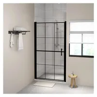 vidaXL Duschtür Hartglas 100 x 178 cm Schwarz