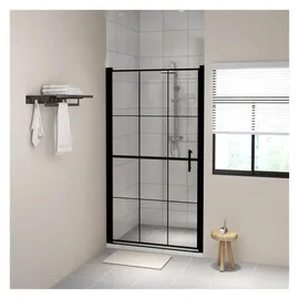 vidaXL Duschtür Hartglas 100 x 178 cm Schwarz
