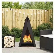 vidaXL Feuerplatz Ø 100 cm Schwarz