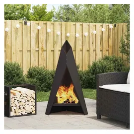 vidaXL Feuerplatz Ø 100 cm Schwarz
