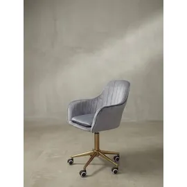 KADIMA DESIGN Schalenstuhl Sandra Samtstoff grau