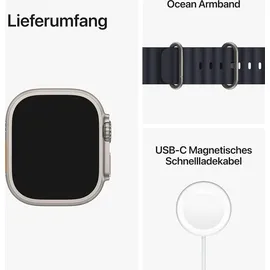 Apple Watch Ultra GPS+Cellular 49 mm Titaniumgehäuse, Ocean Armband mitternacht