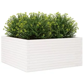 vidaXL Pflanzkübel Weiß 100x100x46 cm Massivholz Kiefer