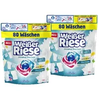 Weißer Riese Universal Trio-Caps Aromatherapie Floral Sensation 160 WL (2x 80 Wäschen), Vollwaschmittel mit Lotus, intensives Dufterlebnis mit natürlichen Blütenessenzen