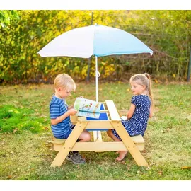 TP Toys Picknick-Tisch mit Sonnenschirm Holz Natur HxBxT: 170 x 95 x 97 cm FSC®