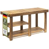 CASARIA Schuhbank 87 x 45 x 30 cm 3 Ebenen braun