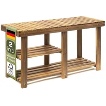 CASARIA Schuhbank 87 x 45 x 30 cm 3 Ebenen braun