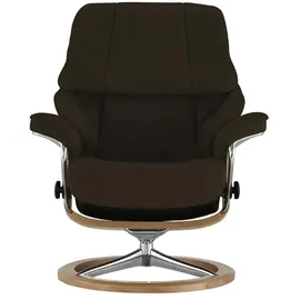 Stressless Relaxsessel Reno Leder 92 x 110 x 80 cm Braun mit Hocker