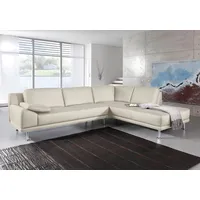 PLACES OF STYLE Ecksofa »Lisa L-Form«, mit Chrom Füßen beige