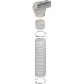Vogt Flachkanal 222x89mm auf Ø 150mm Adapter Umlenkstück mit 50cm Flexschlauch Abluft - Weiß