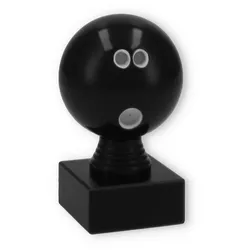Pokal Kunststofffigur Bowlingkugel auf schwarzem Marmorsockel 13,0cm