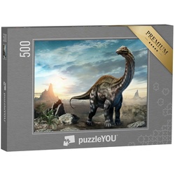 puzzleYOU Puzzle Apatosaurus Dinosaurier, 3D-Illustration, 500 Puzzleteile, puzzleYOU-Kollektionen Dinosaurier, Tiere aus Fantasy & Urzeit