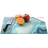 ALLboards Schneidebrett Glas 1 30 x 40 cm Blau/Gold/Türkis