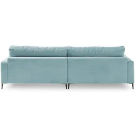 KAWOLA Ecksofa Cara Cord Recamiere links hellblau
