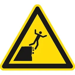 Schild Warnung vor instabiler Klippenkante ISO 20712-1, Alu, 400 mm SL