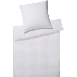 ELEGANTE Solid Stripe weiß 155 x 220 cm + 80 x 80 cm