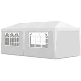 CLALER Pavillon 3x6 m Wasserdicht Stabil Winterfest, UV-Schutz Faltbar Camping Garten Faltpavillon Partyzelt, Weiß