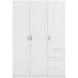 [en.casa] Kleiderschrank Finning 120 x 176 x 52 cm Weiß