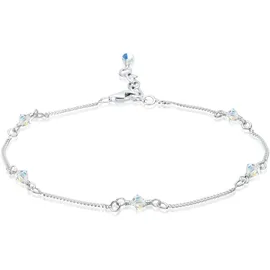 Elli Fußkette Basic Strand Bead Kristalle 925 Silber weiß 25