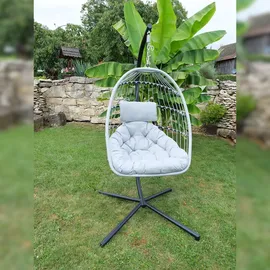 Sungörl Hängesessel Folt Sterzing Light Grey mit Gestell - faltbar, wetterfest, stabil