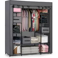 Massido Mobiler Textil Kleiderschrank Stoffschrank Faltschrank Textilschrank Gaderobe Schubladen