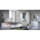 JVmoebel Schlafzimmer-Set 6 tlg.Schlafzimmer Set Bett Nachttisch Kommode Design Modern Luxus weiß