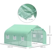 Outsunny Folien Gewächshaus Foliengewächshaus Treibhaus Frühbeet Pflanzenhaus Tomatenhaus Giebeldach  350l × 300b × 200h Cm