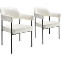 Tectake tectake® Armlehnstuhl, gepolstert, Stahlbeine, 58 x 62 x