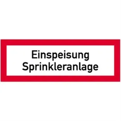 Schild Einspeisung Sprinkleranlage, Alu, 297x105 mm