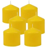 HS Candle Stumpenkerzen Ø8cm 6er Pack Gelb Gold