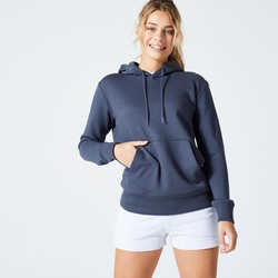 Kapuzenpullover Damen - Essentials 500 blaugrün, grau, M