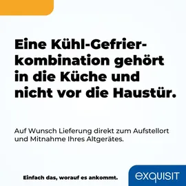 GGV Exquisit Exquisit Kühl-Gefrierkombination, Kühlschrank mit Gefrierfach, 4-Sterne-Gefrieren, 173 Liter, Alarm-Funktion, KGC5233-60-HE-040D inoxlook