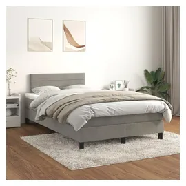 vidaXL Boxspringbett 120 x 200 cm Hellgrau