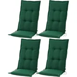 BURI Hochlehnerauflage Hochlehner Gartenstuhlauflagen Sitzkissen Sitzauflage Stuhlauflage, (4 St) grün