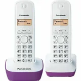 Panasonic KX-TG1612FRF Duo-Schnurlostelefon (DECT, ohne Anrufbeantworter), Purpurrot