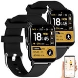 Newgen Medicals Sportuhren: 2er-Set ELESION-kompatible Smartwatches, Bluetooth 5, Metallgehäuse (Handyuhren, Smartwatch wasserdicht Damen, Steckdose Schalter)