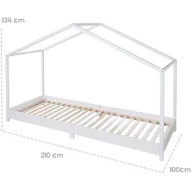 roba Hausbett 90 x 200 cm Massivholz lackiert weiß