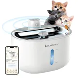 Katzenbrunnen für Katzen - 3L Katzenbrunnen kabellos mit App - Batteriebetrieben Trinkbrunnen für Katze mit Akku 5000mAh - 2.4G WiFi Fernbedienung - Wasserbrunnen für Katzen, Für alle Haustiere