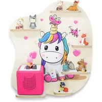 stadtecken Kinder Regal für Musikbox I Einhornliebe I Geeignet für die Toniebox und ca. 20 Tonies I Hörspiel I Geschenkidee I Spielen I Sammeln I zum Aufhängen