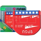 NOUS ZigBee Smart Switch Module mit Leistungsmessung, 1 Kanal, AC 16A/DC 10A, Trockenkontakte, ZigBee 3.0 Hub erforderlich, Kompatibel mit Alexa, Google Assistant, Home Assistant, Tuya Smart Life App